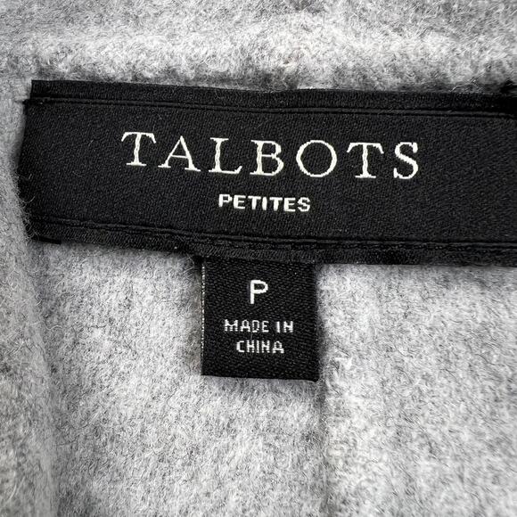 Talbots Petites Wool Cardigan Sweater Jacket Two Tone Gray Pockets Size S - Picture 4 of 11